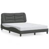 vidaXL Bed Frame without Mattress "Hvar" Dark Grey 137x190 cm Double Fabric