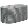 vidaXL Garden Raised Bed Galvanised Steel 152x80x68 cm Grey