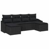vidaXL Garden Dining Set 6 pcs Black Poly Rattan
