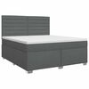 vidaXL Box Spring Bed with Mattress Dark Grey Double Fabric