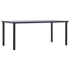 vidaXL Dining Table | Black and Concrete Grey | MDF, Powder-Coated Metal