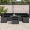 vidaXL Garden Sofa Set with Storage 8 pcs Black Poly rattan