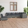 vidaXL 6 Piece Garden Lounge Set with Cushions Poly Rattan Grey