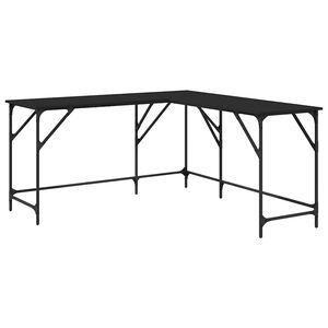 vidaXL Desk Black 149x149x75 cm Engineered Wood