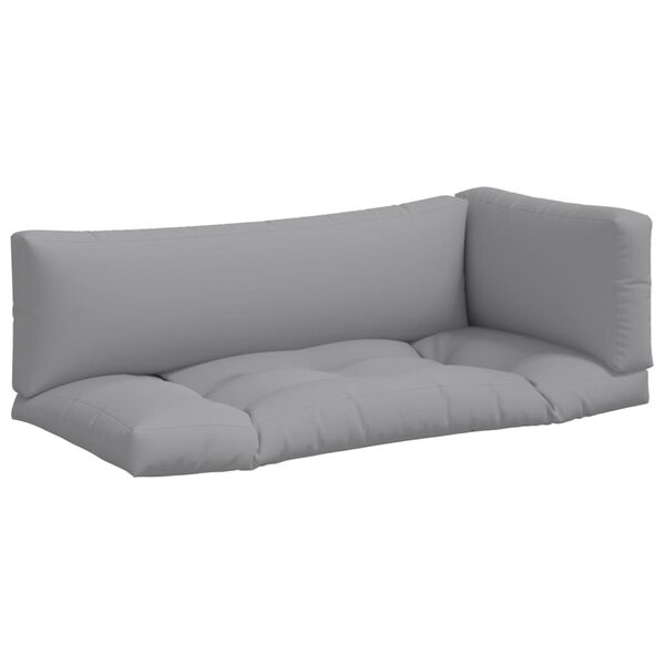 vidaXL Pallet Cushions 3 pcs Grey Fabric