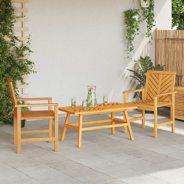 vidaXL Garden Lounge Set 3 pcs Brown Solid Acacia Wood
