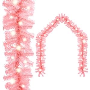 vidaXL Garland | Pink | PVC | 5 m | Christmas Garland | Waveform | Traditional