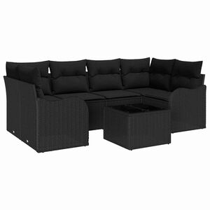 vidaXL Garden Sofa Set Black 55 x 55 x 37 cm Poly Rattan