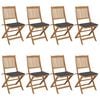 vidaXL Folding Garden Chairs 8 pcs with Cushions Solid Acacia Wood