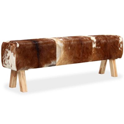 vidaXL Bench Genuine Goat Leather 160x28x50 cm