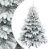 vidaXL Artificial Hinged Christmas Tree Snow Flocked White 150 cm