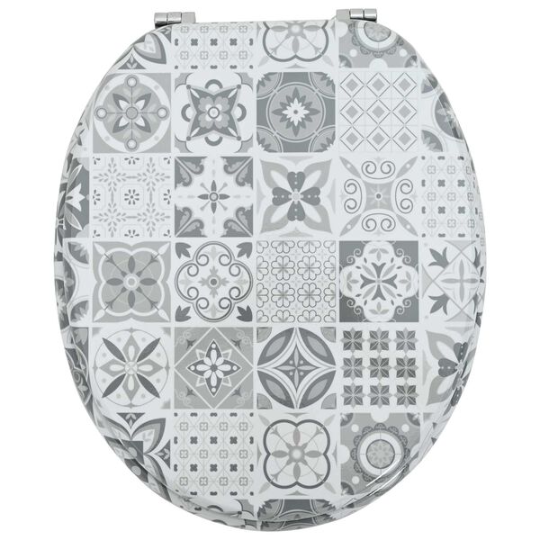 vidaXL Soft-Close Toilet Seat Grey 44 x 38 cm MDF board