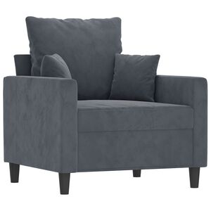 vidaXL Sofa Chair Dark Grey 60 cm Velvet