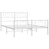 vidaXL Metal Bed Frame without Mattress with Footboard White 150x200cm