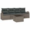 vidaXL Garden Sofa Set 5 pcs 4-Seater Grey Poly Rattan