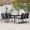 vidaXL 7 Piece Garden Dining Set Black