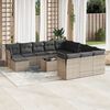 vidaXL 13 Piece Garden Sofa Set with Cushions Grey Poly Rattan