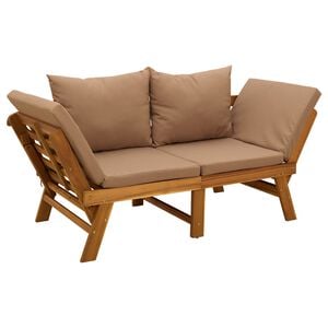 vidaXL 3-in-1 Garden Bench with Cushions Solid Acacia Wood Natural
