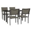 vidaXL 5 Piece Garden Dining Set Black Steel and Textilene