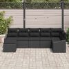vidaXL Garden Sofa Set with Cushion 7 pcs Black Poly Rattan