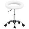 vidaXL Rolling Work Chair White Faux Leather