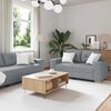 vidaXL Sofa 3 pcs Light Grey 221 x 80 x 80 cm Fabric
