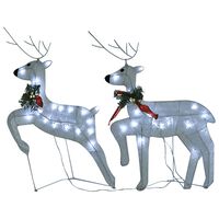 vidaXL Christmas Reindeers 2 pcs White 40 LEDs