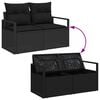 vidaXL Sofa Set with Cushion with Storage 7 pcs Black Poly Rattan