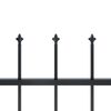 vidaXL Garden Fence with Spear Top Steel 537x100 cm Black