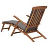 vidaXL Deck Chair with Cushion Dark Grey Solid Teak Wood