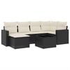 vidaXL 7 Piece Garden Sofa Set with Cushions Black Poly Rattan