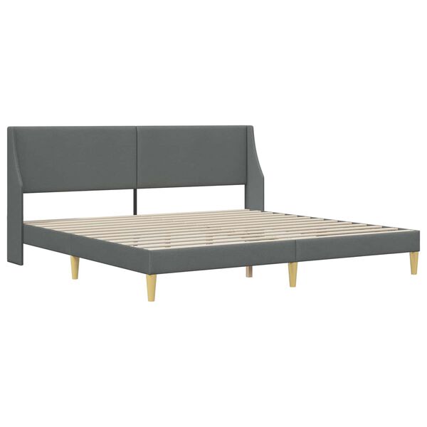 vidaXL Bed Frame with Headboard Dark Grey 180 x 200 cm Velvet