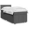 vidaXL Box Spring Bed with Mattress Dark Grey King Single Fabric