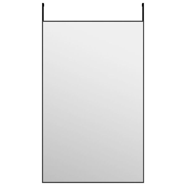 vidaXL Door Mirror Black 50x80 cm Glass and Aluminium