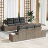 vidaXL Garden Sofa Set with Cushion 8 pcs Grey Poly Rattan
