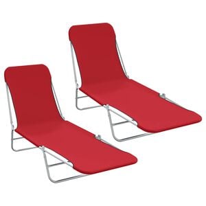 vidaXL Sunlounger | Set of 2 | Red