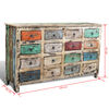 vidaXL Reclaimed Cabinet Solid Wood Multicolour with 16 Drawers