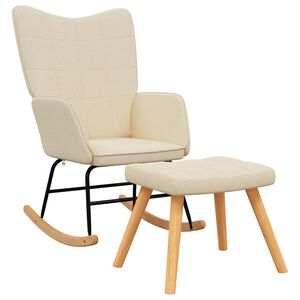vidaXL Rocking Chair With Stool | Cream