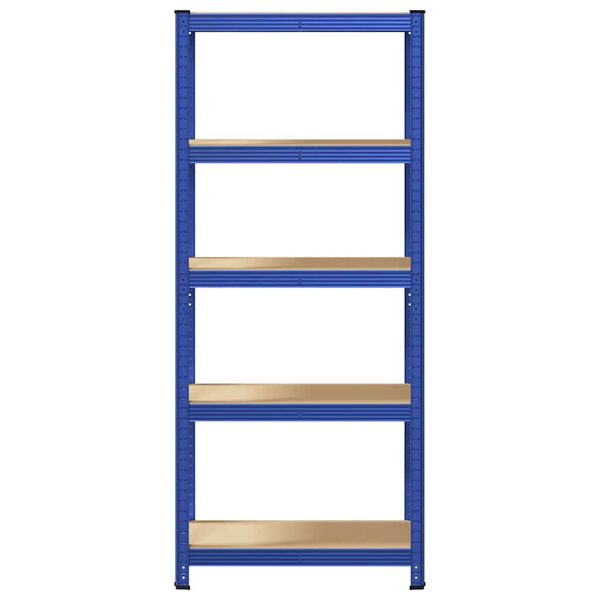 vidaXL 5-Layer Storage Shelf Blue Steel&Engineered Wood