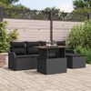 vidaXL Garden Sofa Set with Cushion 6 pcs Black