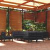 vidaXL 11 Piece Garden Lounge Set with Cushions Black Solid Pinewood