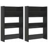 vidaXL Wall Shoe Cabinets 2 pcs High Gloss Black 60x18x90cm Engineered Wood