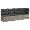 vidaXL 7 Piece Garden Sofa Set with Cushions Grey Poly Rattan