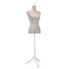 Ladies Bust Display Mannequin Linen With Stripes
