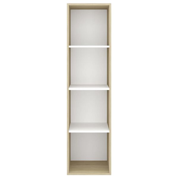 vidaXL Wall-mounted TV Cabinet Sonoma Oak and White 37x37x142.5 cm Engineered Wood