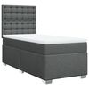vidaXL Box Spring Bed with Mattress Dark Grey King Single Fabric