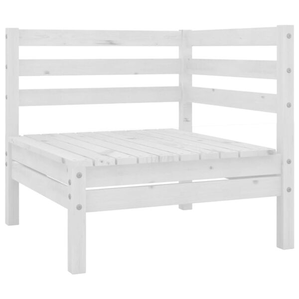 vidaXL 7 Piece Garden Lounge Set White Solid Wood Pine