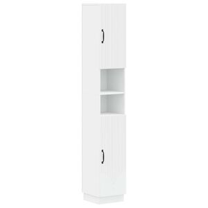 vidaXL Bathroom Cabinet with Open Shelf HOORN White 30 x 31 x 187 cm