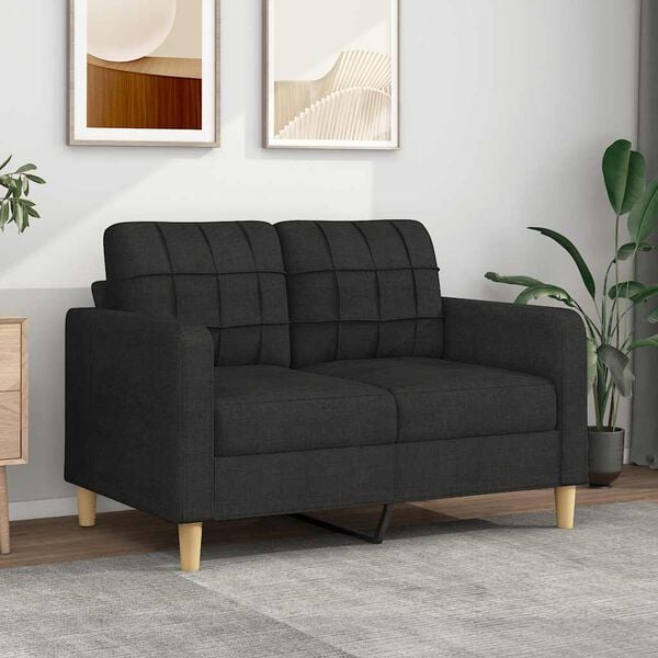 vidaXL 2-Seater Sofa Black 120 cm Fabric