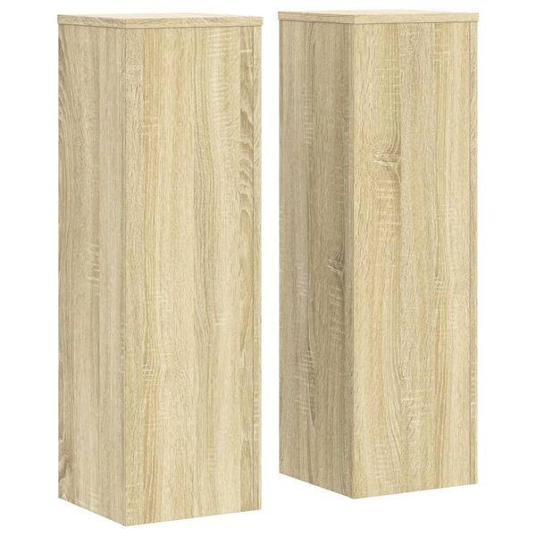 vidaXL Plant Stand 2pcs Sonoma Oak 25x25x80 cm Engineered Wood